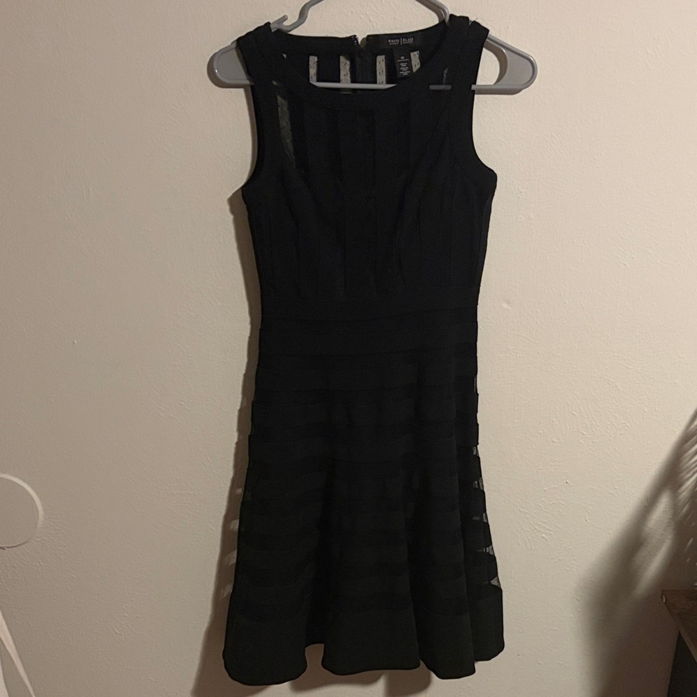 White House Black Market Black Sleeveless A-Line Dress